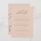 ミニマル赤面ファインアート結婚フローラ詳細 エンクロージャーカード (正面/裏面)