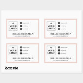 ミニマル赤面ブラックソーシャルメディアあなたのロゴ 長方形シール (シート)