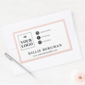 ミニマル赤面ブラックソーシャルメディアあなたのロゴ 長方形シール (封筒)