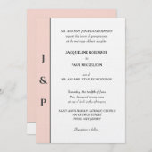 ミニマル赤面ホワイトモノグラム 招待状 (正面/裏面)