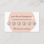 ミニマル赤面モダンサロン及びスパロイヤリティカード 名刺 (裏面)