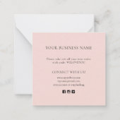 ミニマル赤面小規模企業サンキューカード ノートカード (裏面)