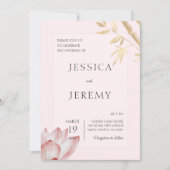 ミニマル赤面日本のバンブーアジア結婚ズ 招待状 (正面)