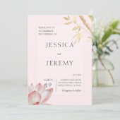 ミニマル赤面日本のバンブーアジア結婚ズ 招待状 (スタンド正面)