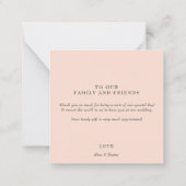 ミニマル赤面結婚サンキューカード ノートカード (裏面)