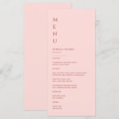 ミニマル赤面結婚PInk メニュー (正面/裏面)