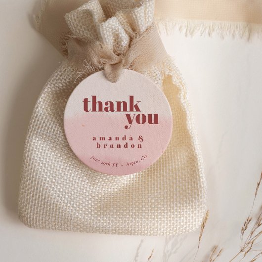 ミニマル赤面開花スはっきりしたクリッ結婚トありがとう フェイバータグ