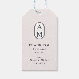 ミニマル赤面、モダンイニシャルシンプル、結婚ズ ギフトタグ