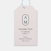 ミニマル赤面、モダンイニシャルシンプル、結婚ズ ギフトタグ (裏面)