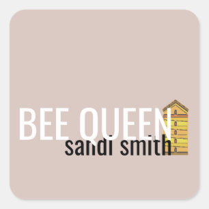 ミニマル赤面BEE QUEENとハイブスクエアステッカー スクエアシール