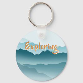 ミニマル転がスブルーの山モノグラムの々 キーホルダー