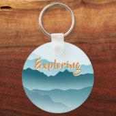 ミニマル転がスブルーの山モノグラムの々 キーホルダー (正面)