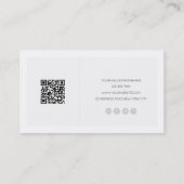 ミニマル軽灰色モノグラムQRコード 名刺 (裏面)