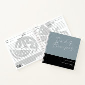 ミニマル軽青灰色ブラックギフト調理師本 ノートブック (内部)