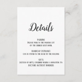 ミニマル退職詳細挿入カード エンクロージャーカード