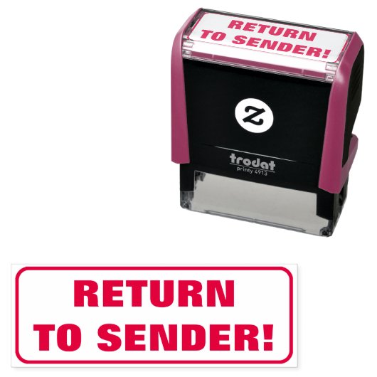 「ミニマル送信者に戻れ!」 ゴム印 セルフインキングスタンプ (インサイチュ)