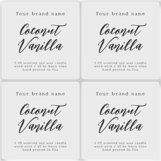 ミニマル透明シンプル包装キャンドル シール (正面)