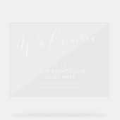 ミニマル透明ビジネスイベントウェルカムサイン アクリルサイン (正面)