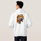 ミニマル透明文字フード付きスウェットシャツ- 4Kデザイン パーカ (裏面フル)