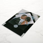 ミニマル透明結婚式招待状とBla 箔招待状 (回転した状態)