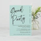ミニマル造幣局グリーンスクリプト卒業パーティー 招待状 (スタンド正面)