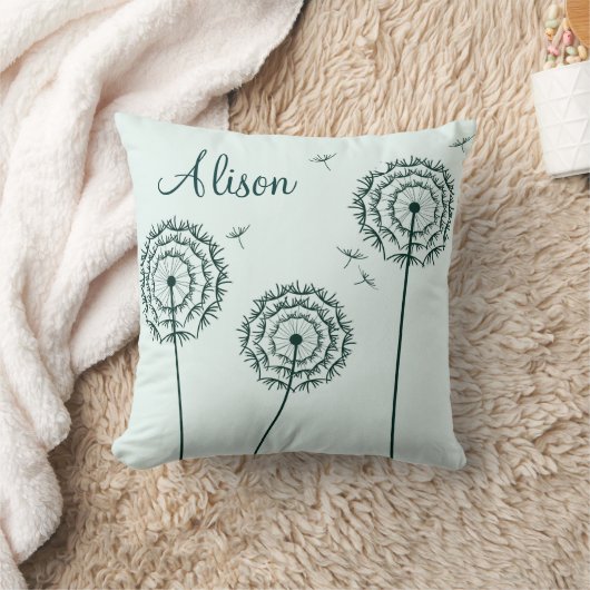 ミニマル造幣局ホワイトタンポポ花名 クッション (ブランケット)