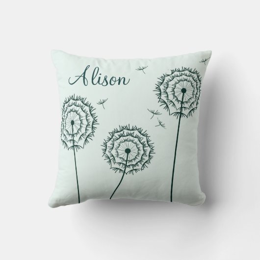ミニマル造幣局ホワイトタンポポ花名 クッション (裏面)