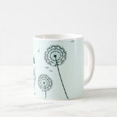 ミニマル造幣局ホワイトタンポポ花名 コーヒーマグカップ (正面右)