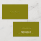 ミニマル連絡スカードオリーブ コーリングカード (正面/裏面)