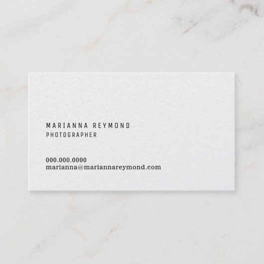 ミニマル連絡モダン写真家 名刺 (正面)