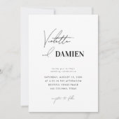 ミニマル違うフォントフォトQRコー結婚ド 招待状 (正面)