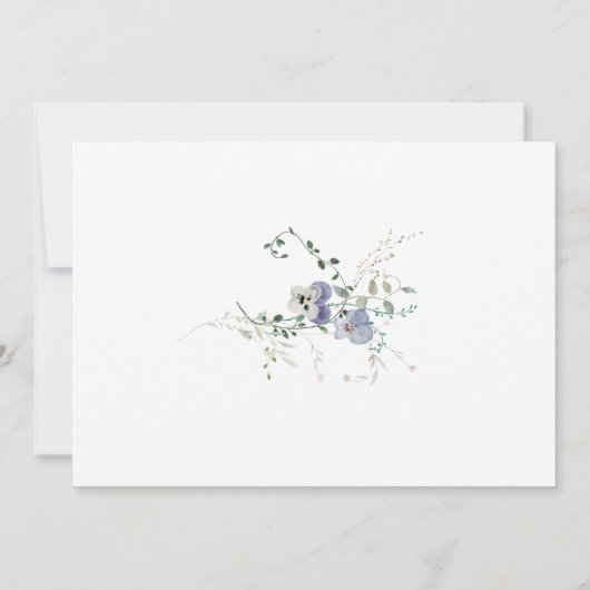 ミニマル野花モノグラム文房具 ノートカード (裏面)