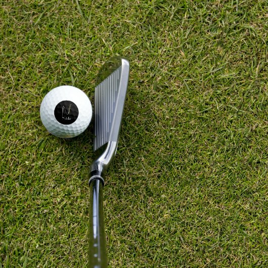 ミニマル野花モノグラムNブラック ゴルフボール