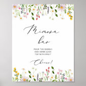 ミニマル野草花ミモザバー徴候 ポスター (正面)