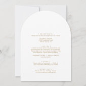 ミニマル金ゴールドすべてシンプルのArch結婚の 招待状 (裏面)