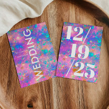 ミニマル金ゴールドとオパールはっきりしたピンクシック結婚ズ