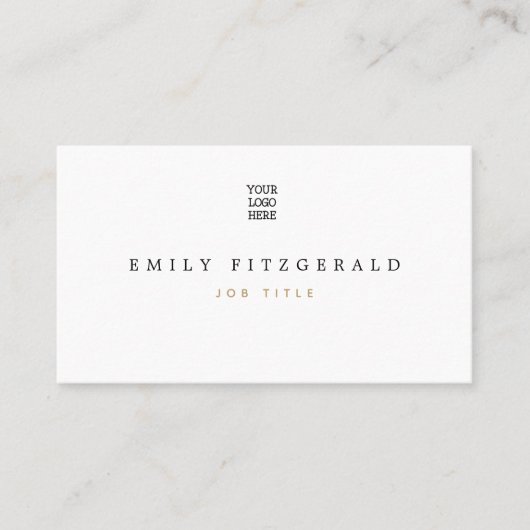 ミニマル金ゴールドとブラックタイポグラフィ/あなたのロゴ 名刺 (正面)