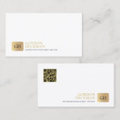 ミニマル金ゴールドとブラックモノグラお洒落ム 名刺 (正面/裏面)