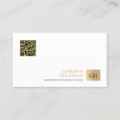 ミニマル金ゴールドとブラックモノグラお洒落ム 名刺 (裏面)