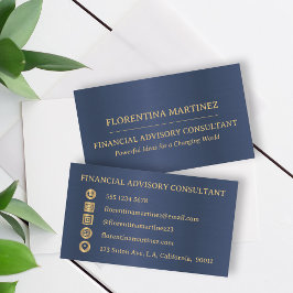 ミニマル金ゴールドとブルーモダンプロフェッショナル 名刺