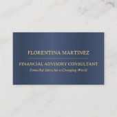 ミニマル金ゴールドとブルーモダンプロフェッショナル 名刺 (正面)