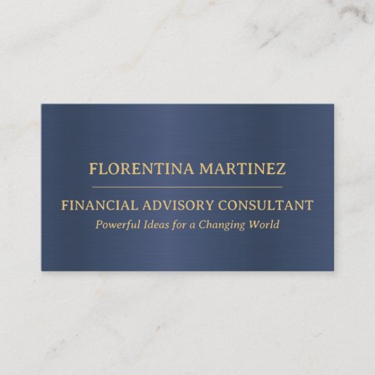 ミニマル金ゴールドとブルーモダンプロフェッショナル 名刺 (正面)