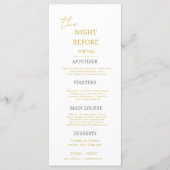 ミニマル金ゴールドと前夜の白結婚色 メニュー (正面)