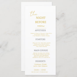 ミニマル金ゴールドと前夜の白結婚色 メニュー