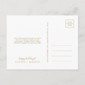 ミニマル金ゴールドと明結婚したるい感謝を新婚 シーズンポストカード (裏面)