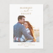 ミニマル金ゴールドと明結婚したるい感謝を新婚 シーズンポストカード (正面)