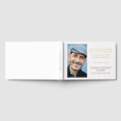 ミニマル金ゴールドと白の愛するメモリーフォト ゲストブック (全面)