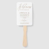 ミニマル金ゴールドと白結婚人式 ハンドファン (正面)