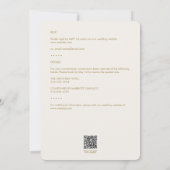 ミニマル金ゴールドの葉の輪郭オールインワン結婚 招待状 (裏面)