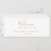 ミニマル金ゴールドぶら下がったの座席表のウェルカムヘッダー (裏面)